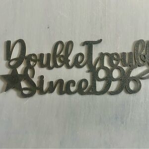 Double Trouble since 1996 Decorative cake topper - Black